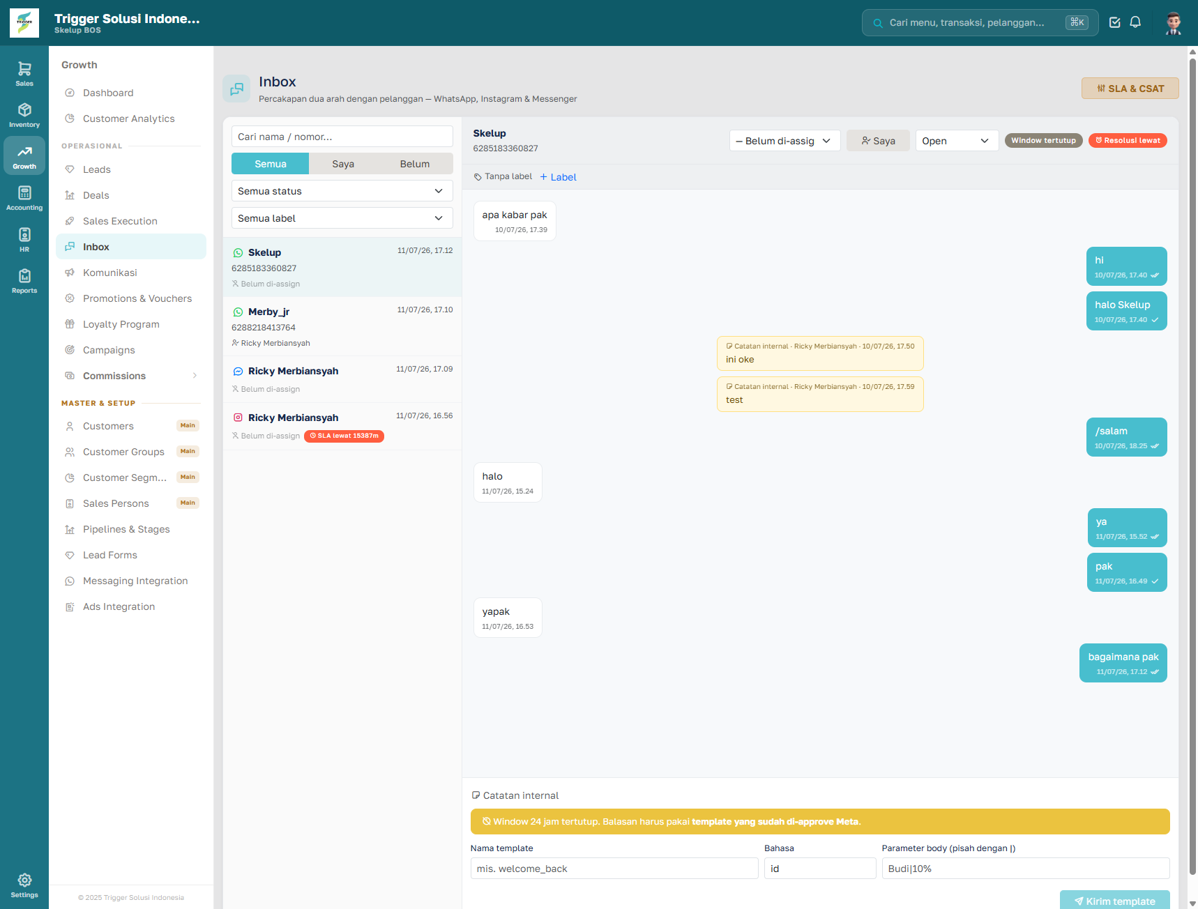 CRM — pipeline deals