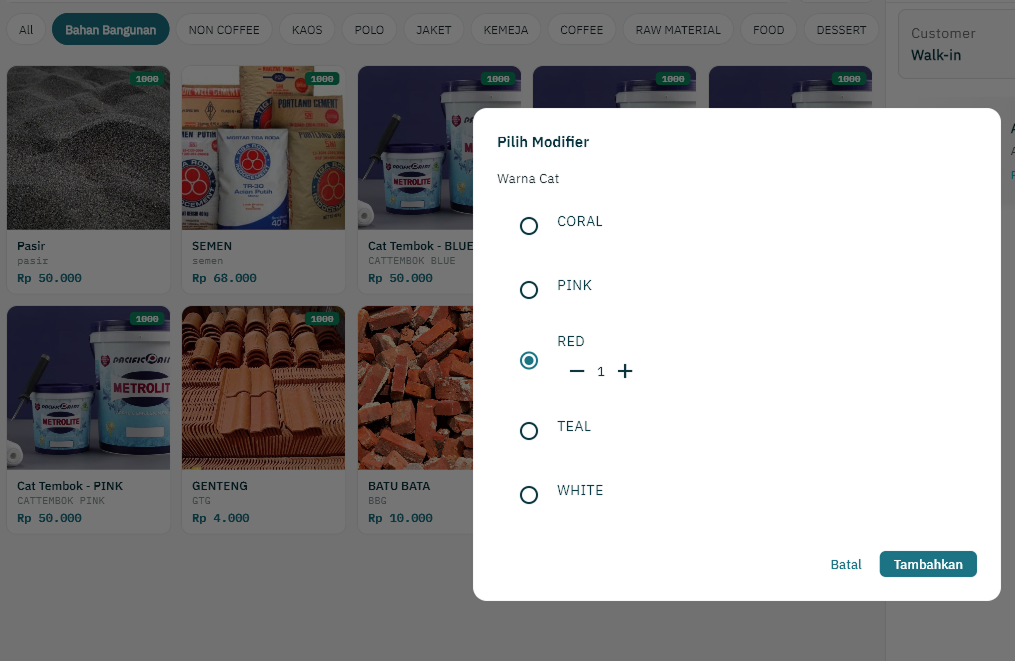 Retail — varian produk